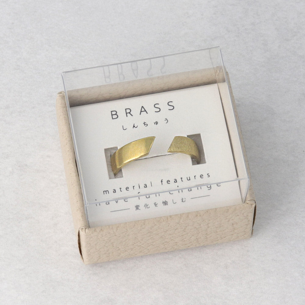 Multi Textured Brass Open Band Ring