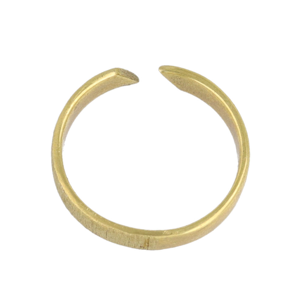 Multi Textured Brass Open Band Ring