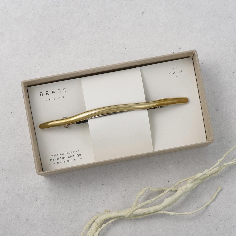 Long Thin Brass Barrette - osewaya