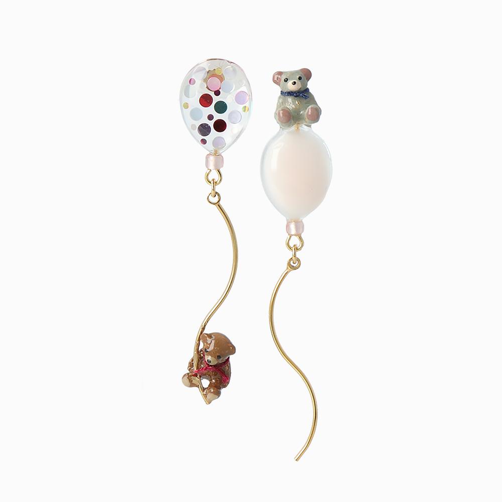 Teddy Bear and Balloon Earrings - Osewaya