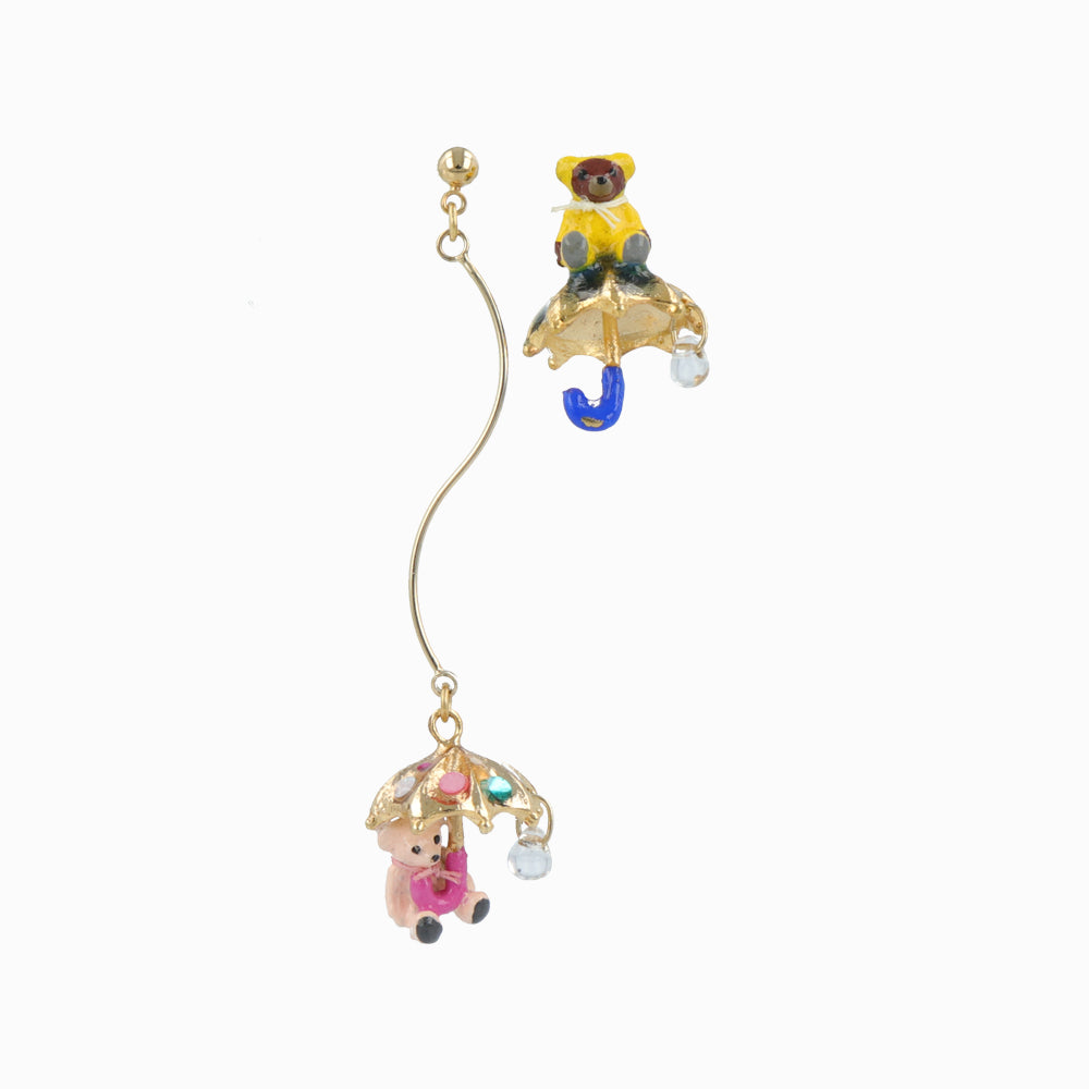 Teddy Bear and Umbrella Earrings - osewaya