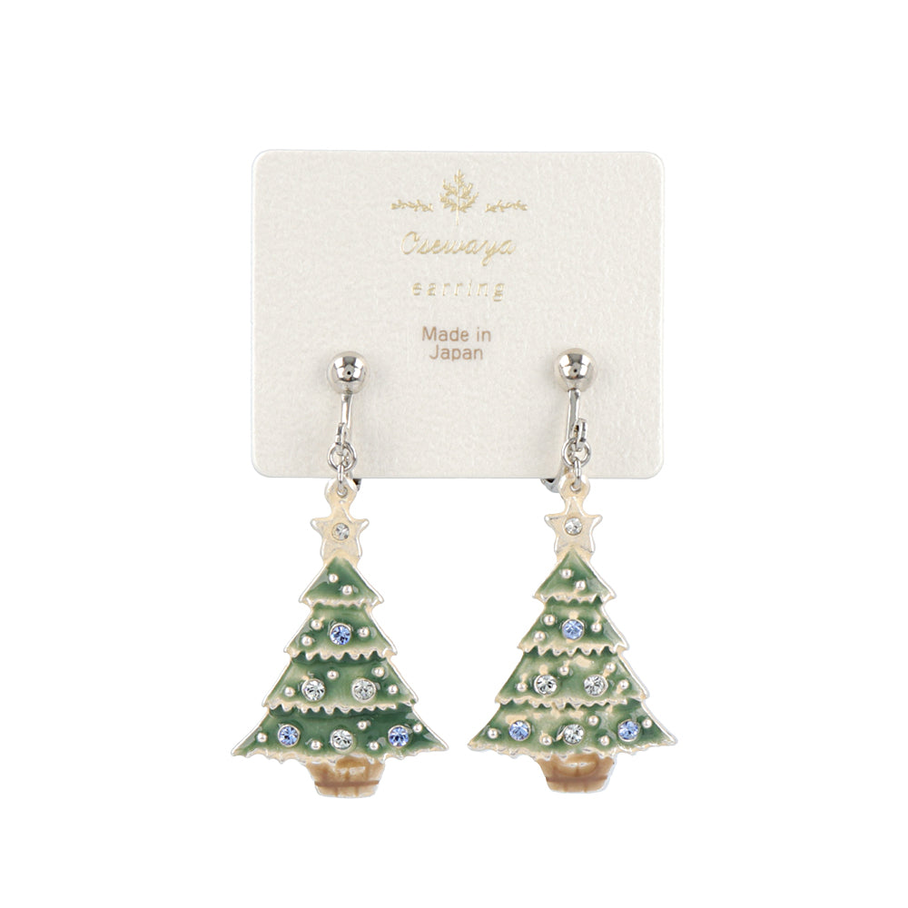 Holiday Tree Clip On Earrings