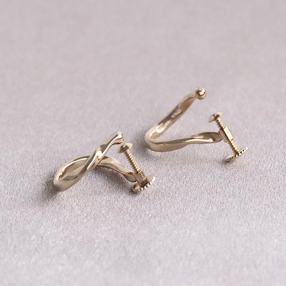 Ribbon Hoop Clip On Earrings