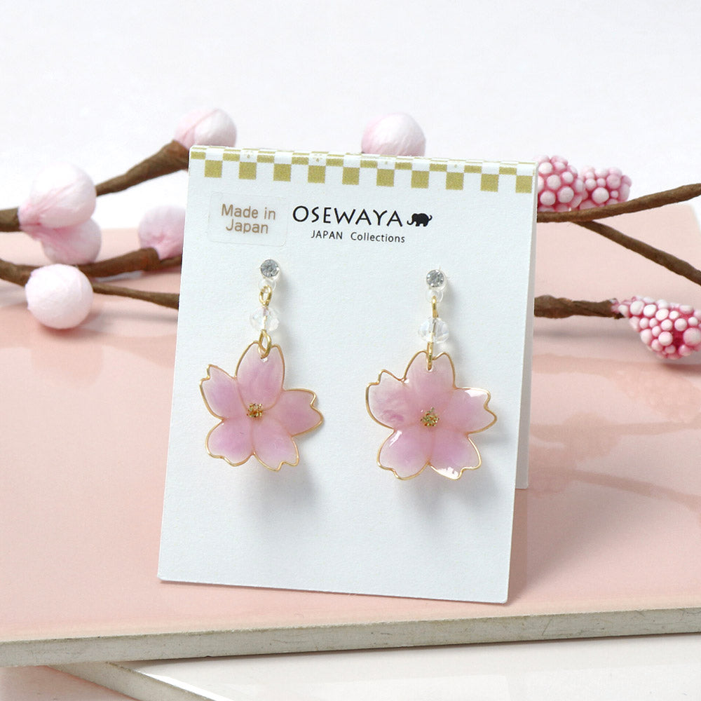 Sakura Drop Plastic Earrings