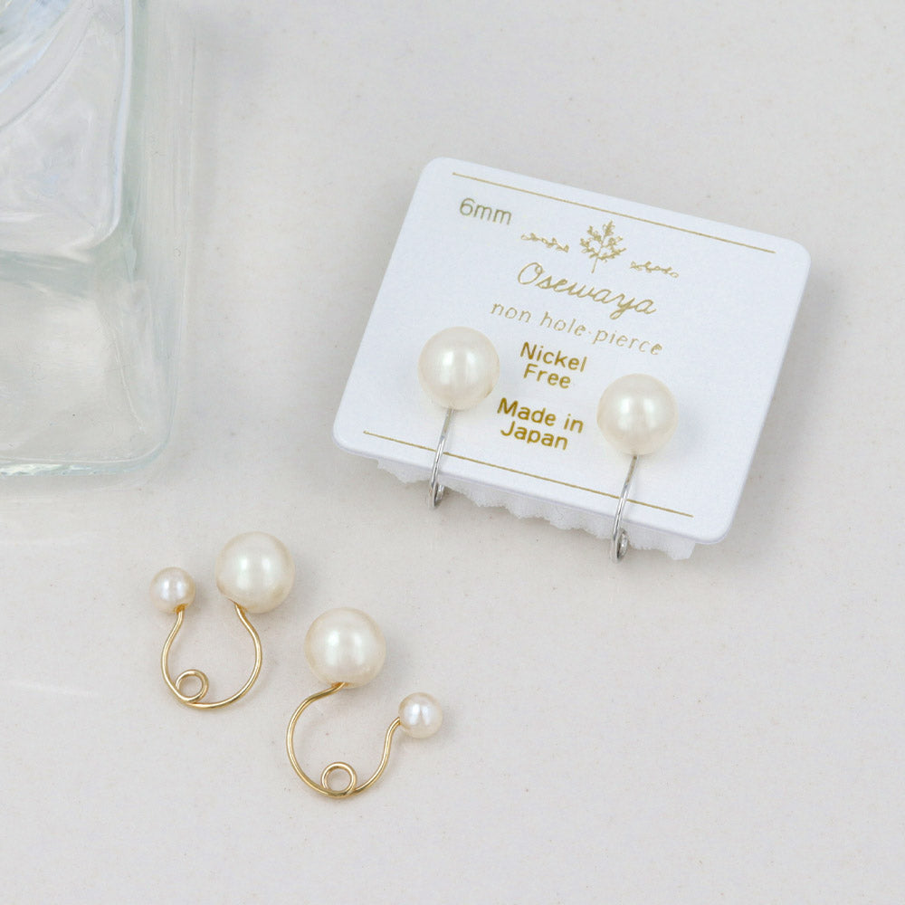 6mm Faux Pearl Invisible Clip On Earrings