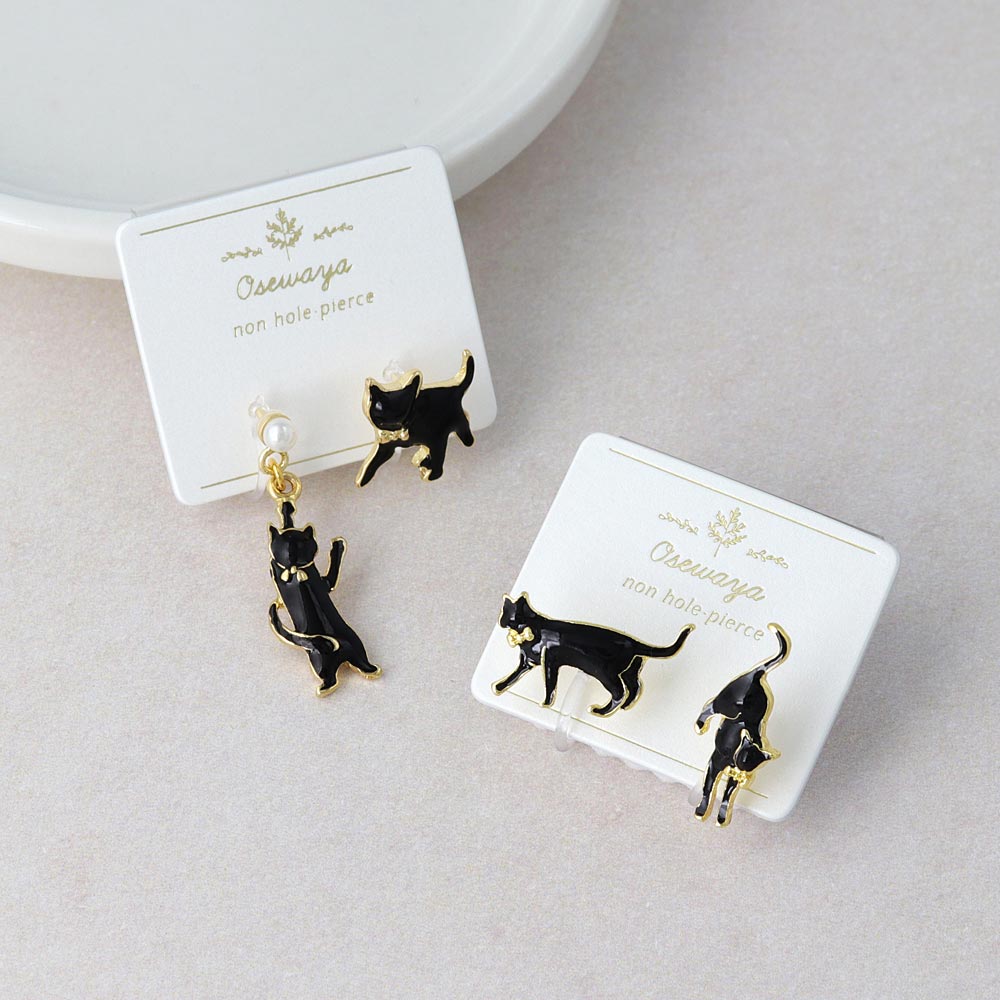 Bow Cat Invisible Clip On Earrings - osewaya