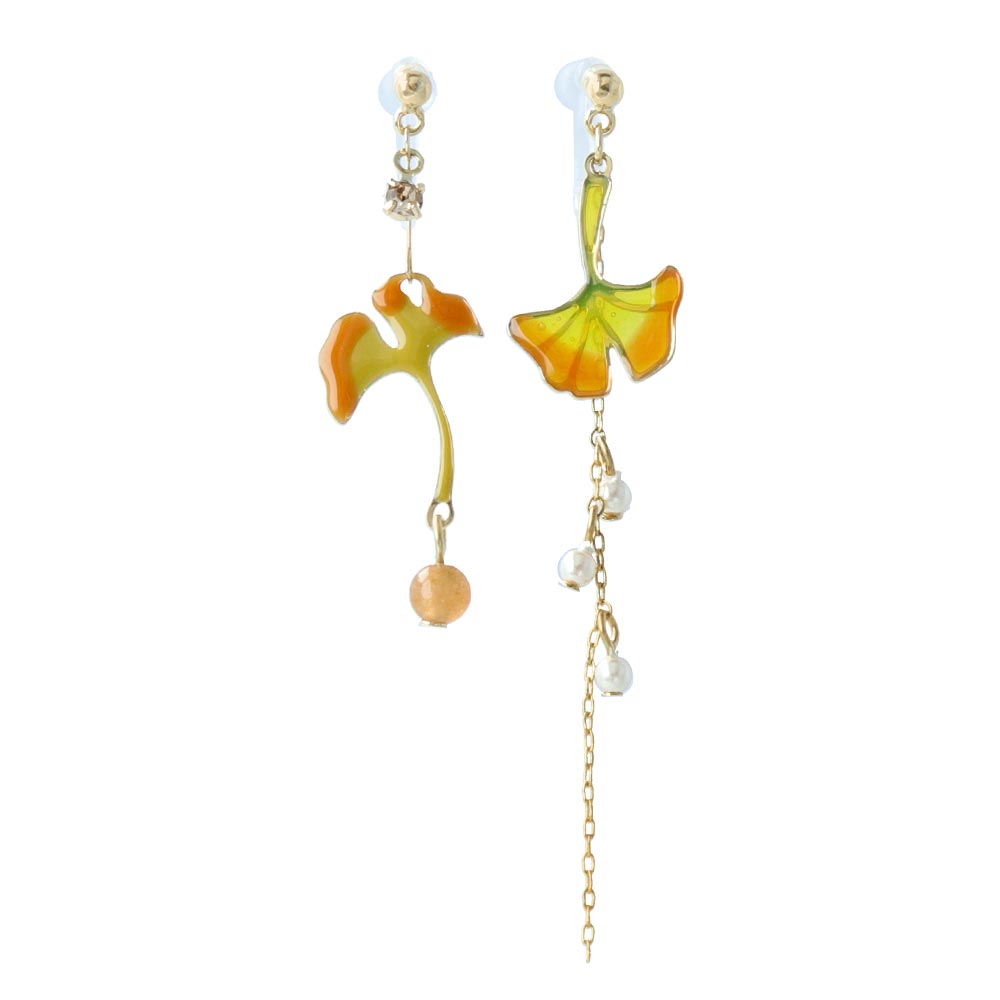 Japanese Ginkgo Invisible Clip On Earrings
