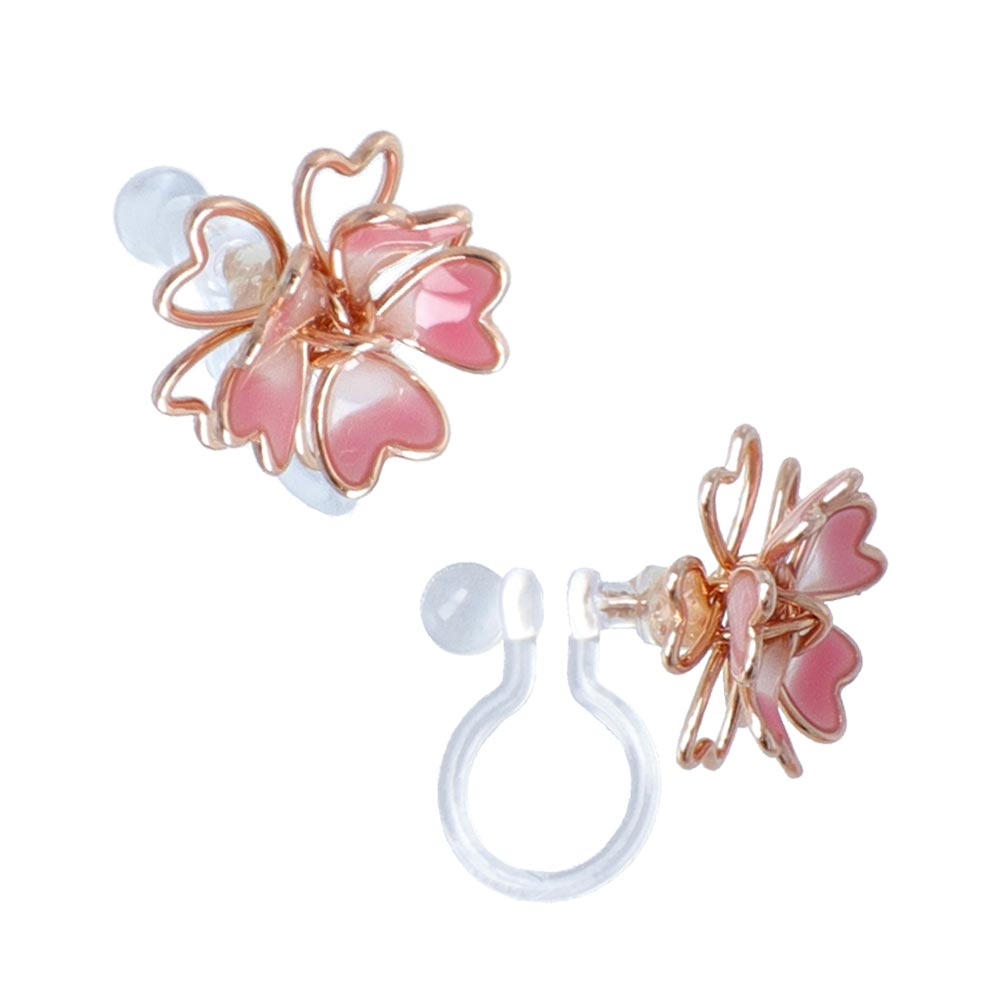 Sakura Flower Invisible Clip On Earrings
