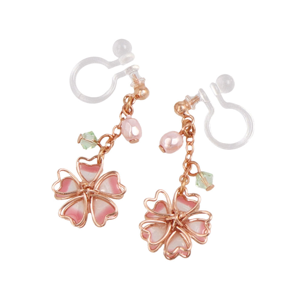 Sakura Invisible Clip On Earrings