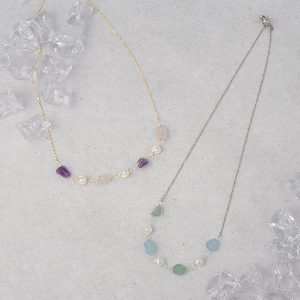 Mixed Gem Short Necklace - osewaya