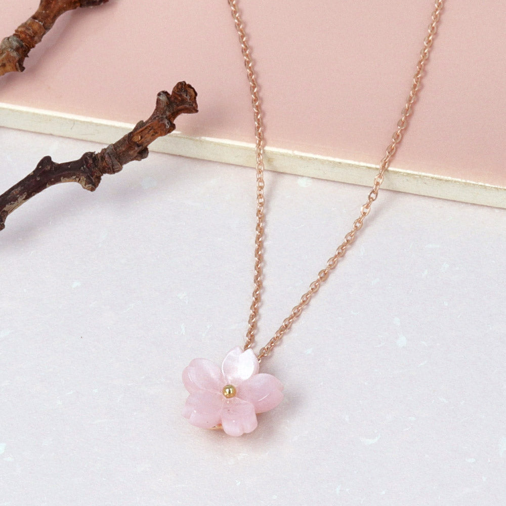 Sakura Pendant Short Necklace - osewaya