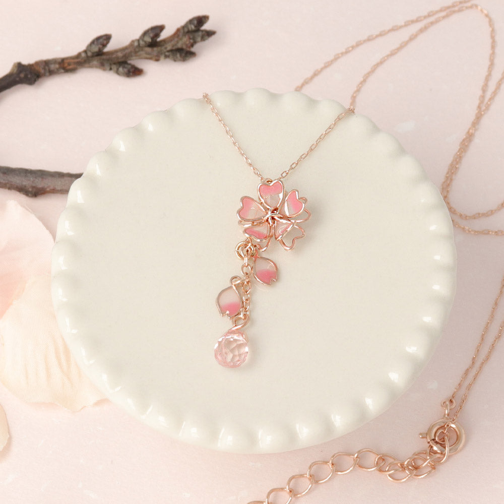 Sakura Drop Short Necklace - osewaya