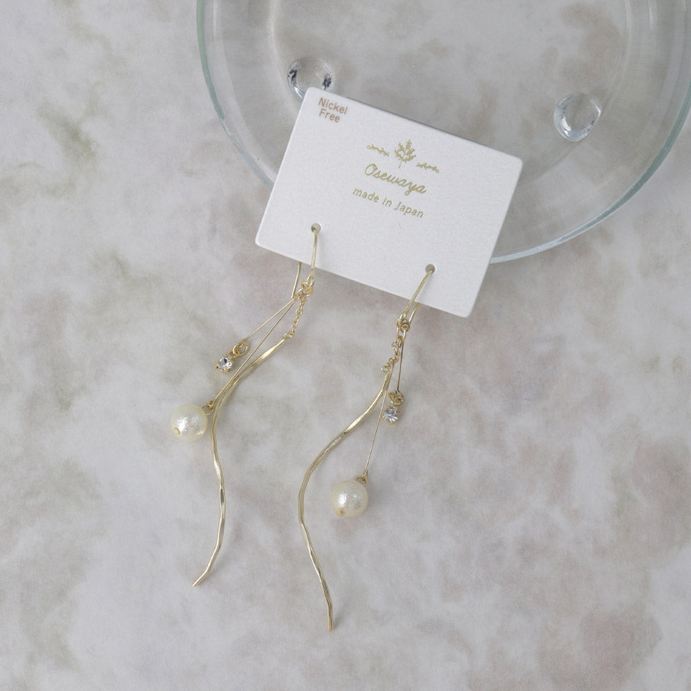 Long Wavy Drop Earrings