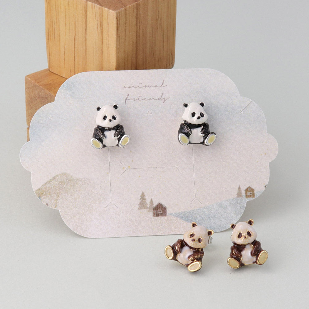 Osuwari Panda Stud Earrings - osewaya