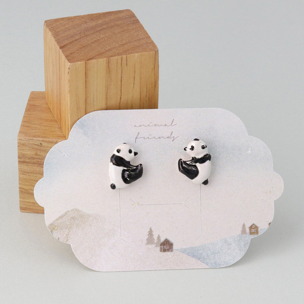 Bonyari Panda Stud Earrings - osewaya