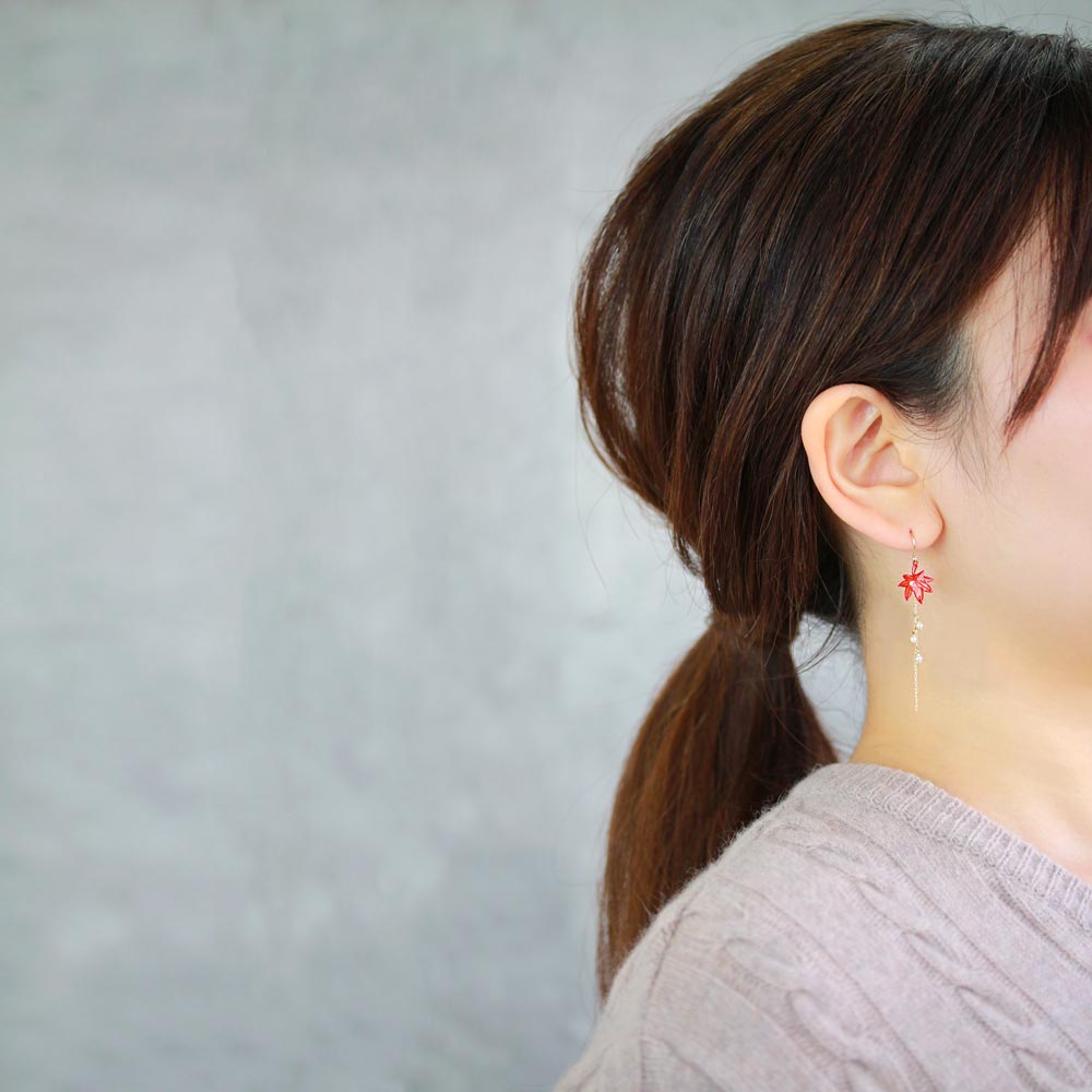 Momiji Asymmetrical Drop Earrings