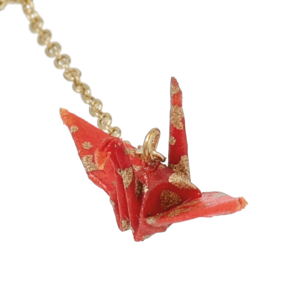 Origami Crane and Pearl Drop Earring
