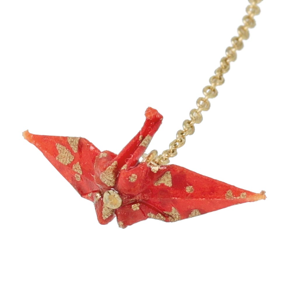 Origami Crane and Pearl Drop Earring