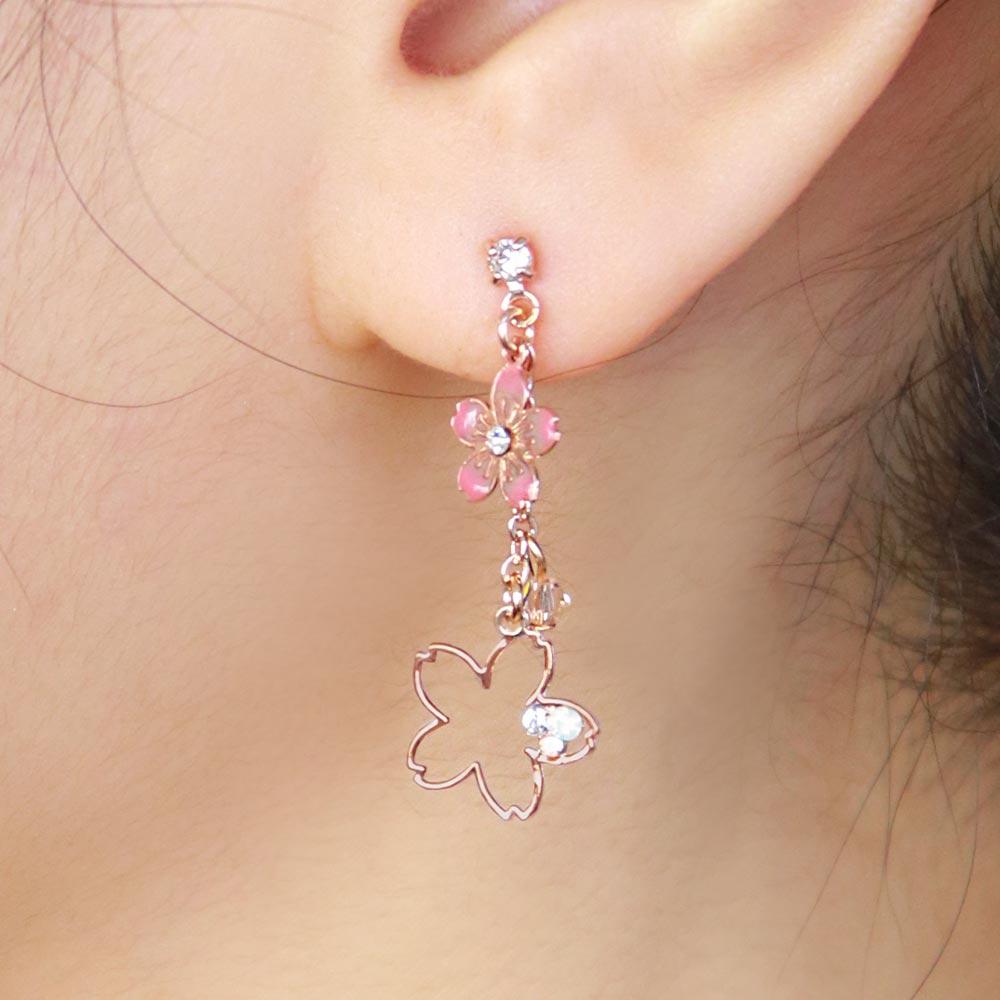 Cherry Blossom Chain Earrings - osewaya