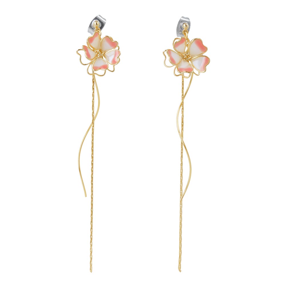 Cherry Blossom Wire Drop Earrings