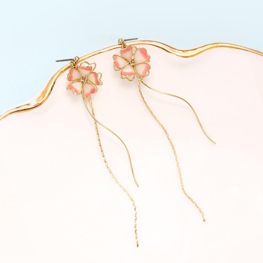 Cherry Blossom Wire Drop Earrings - osewaya