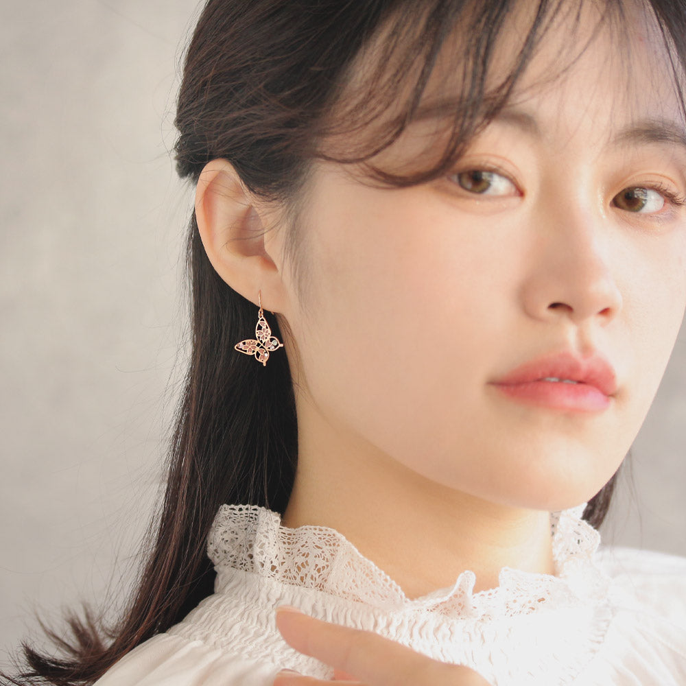 Sakura Filigree Butterfly Earrings