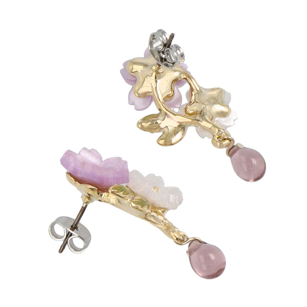 Coloured Sakura Drop Earrings