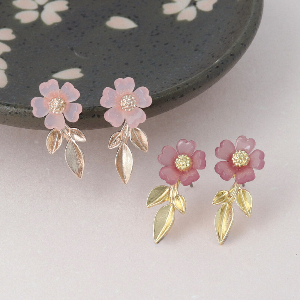 Sakura and Leaf Earrings