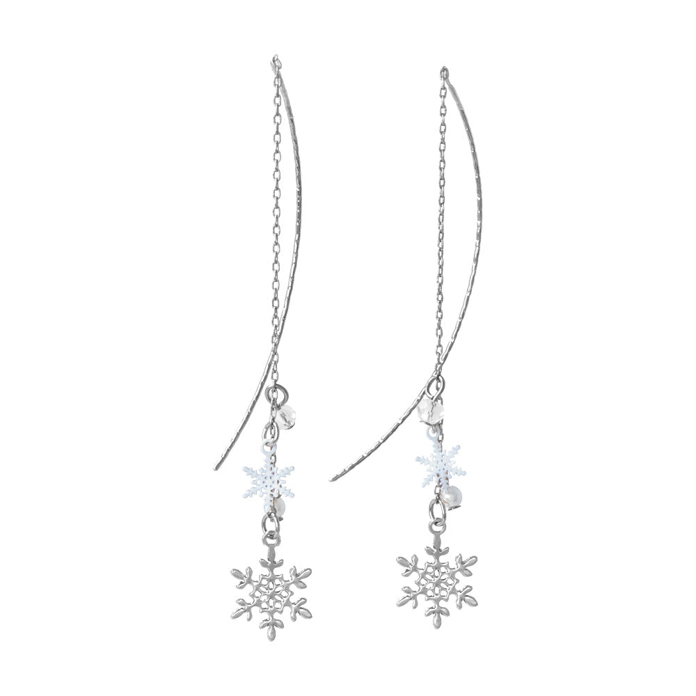 Snowflake Wire Through Earrings - osewaya