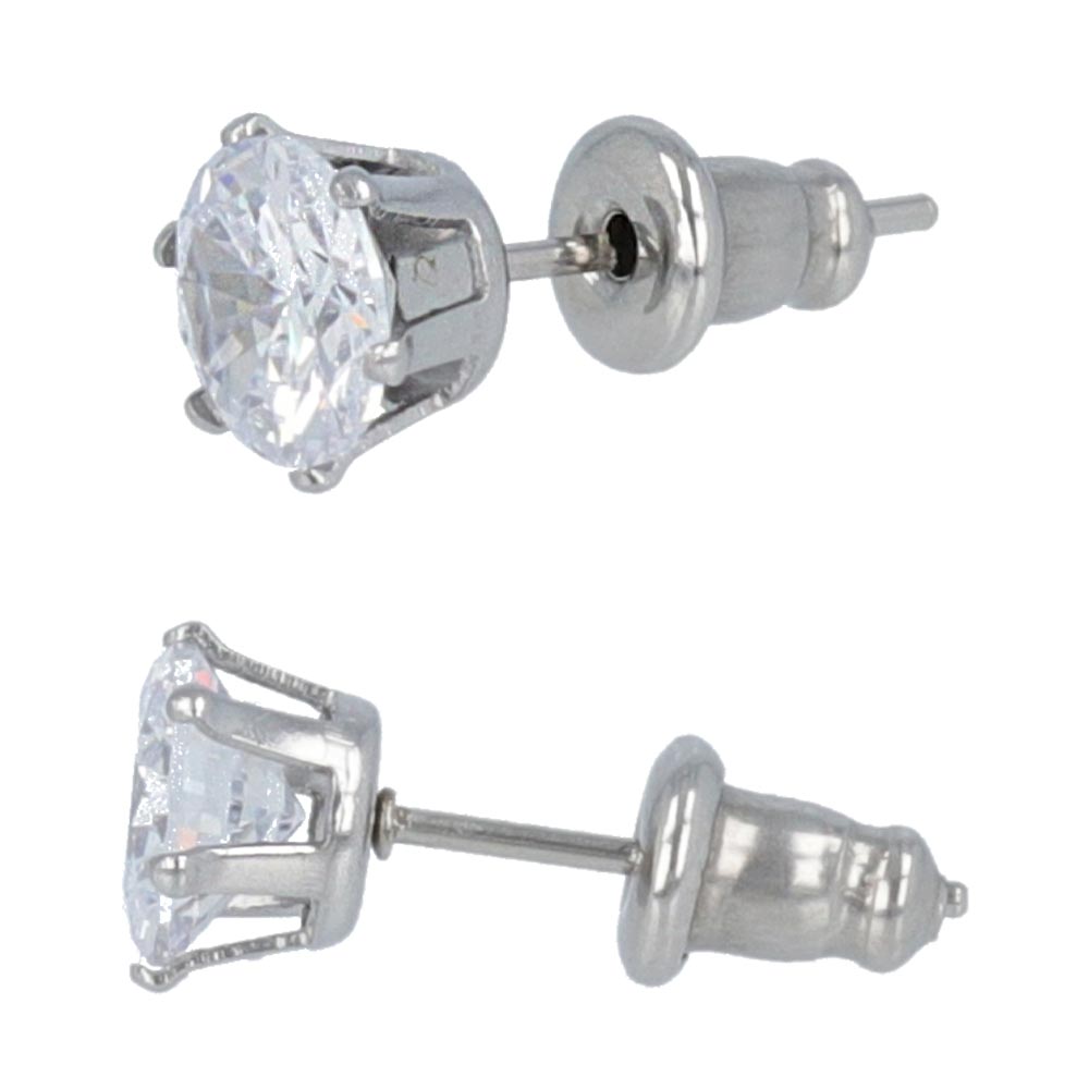 Stainless Steel Cubic Zirconia Studs