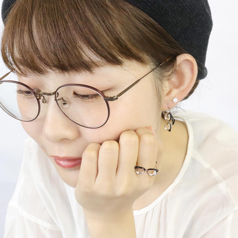 Tiny Browline Glasses Drop Hook Earrings