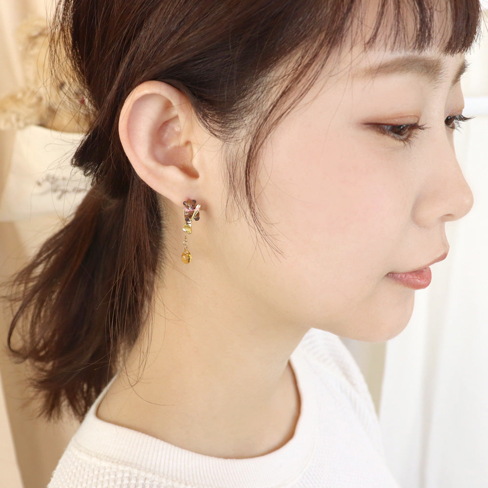 Teddy Bear and Honey Mismatched Earrings