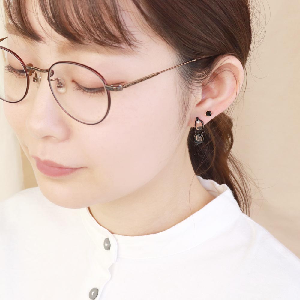 Black Frame Miniature Glasses Earrings