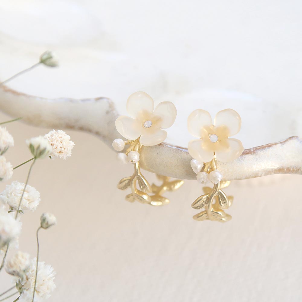 Lilac Flower Drop Earrings - osewaya