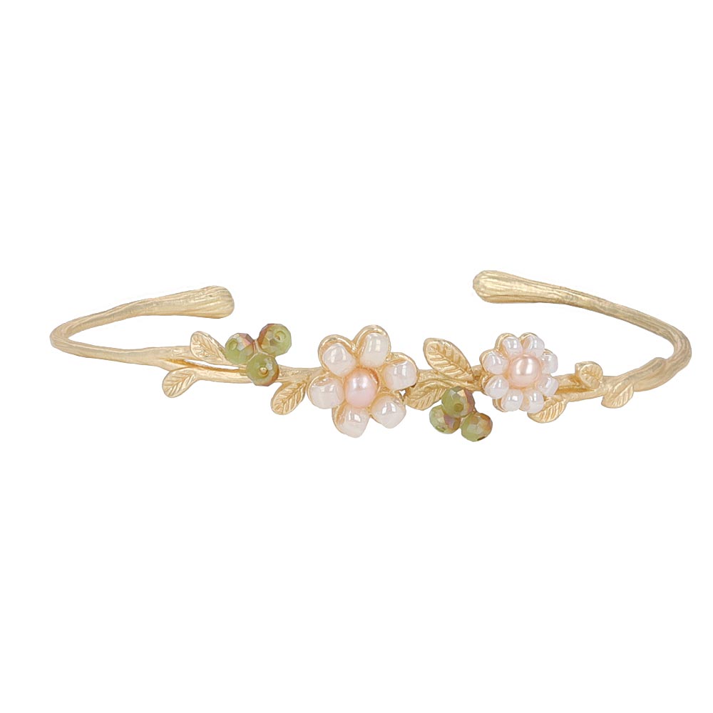 Flower and Berry Twig Bangle