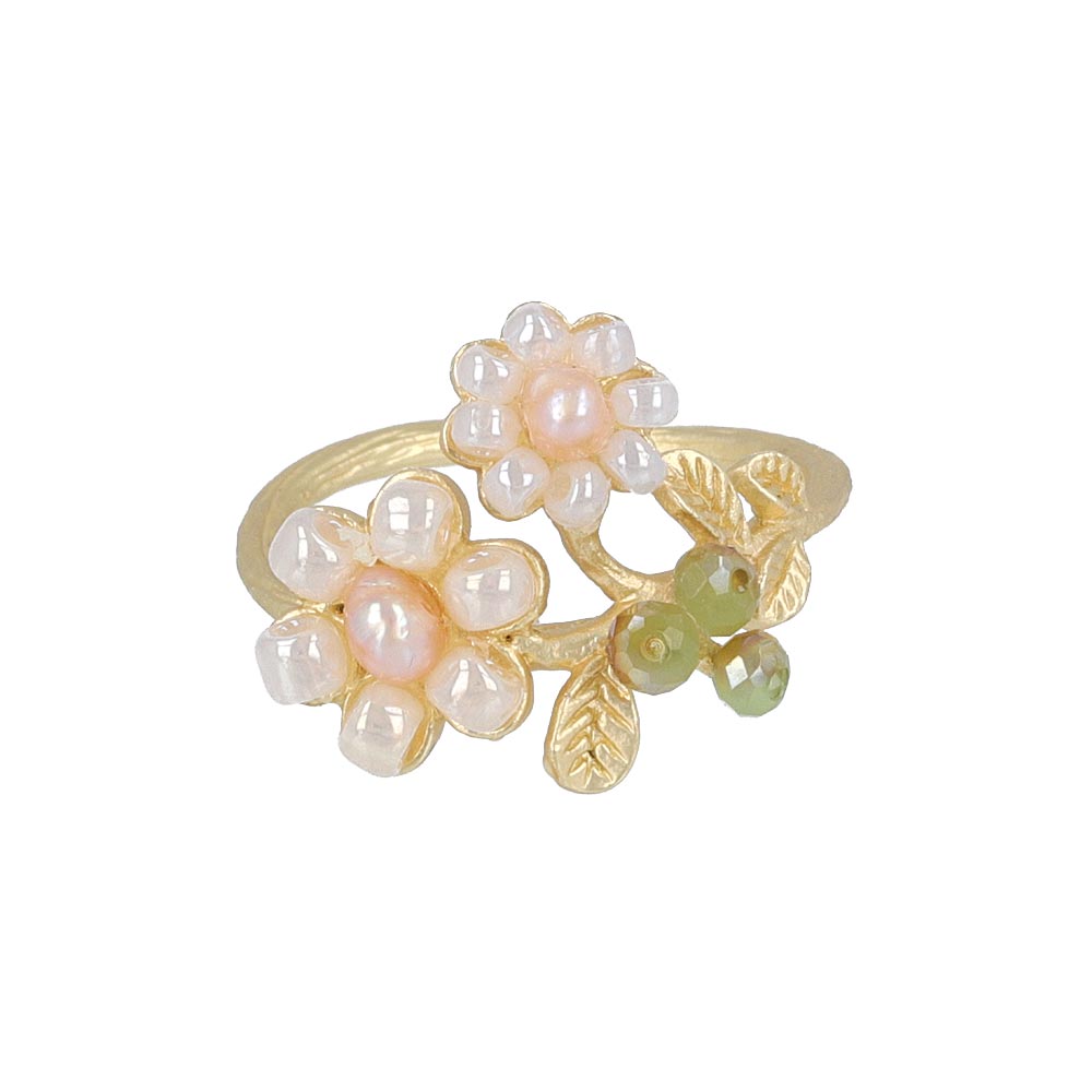 Flower and Berry Twig Ring