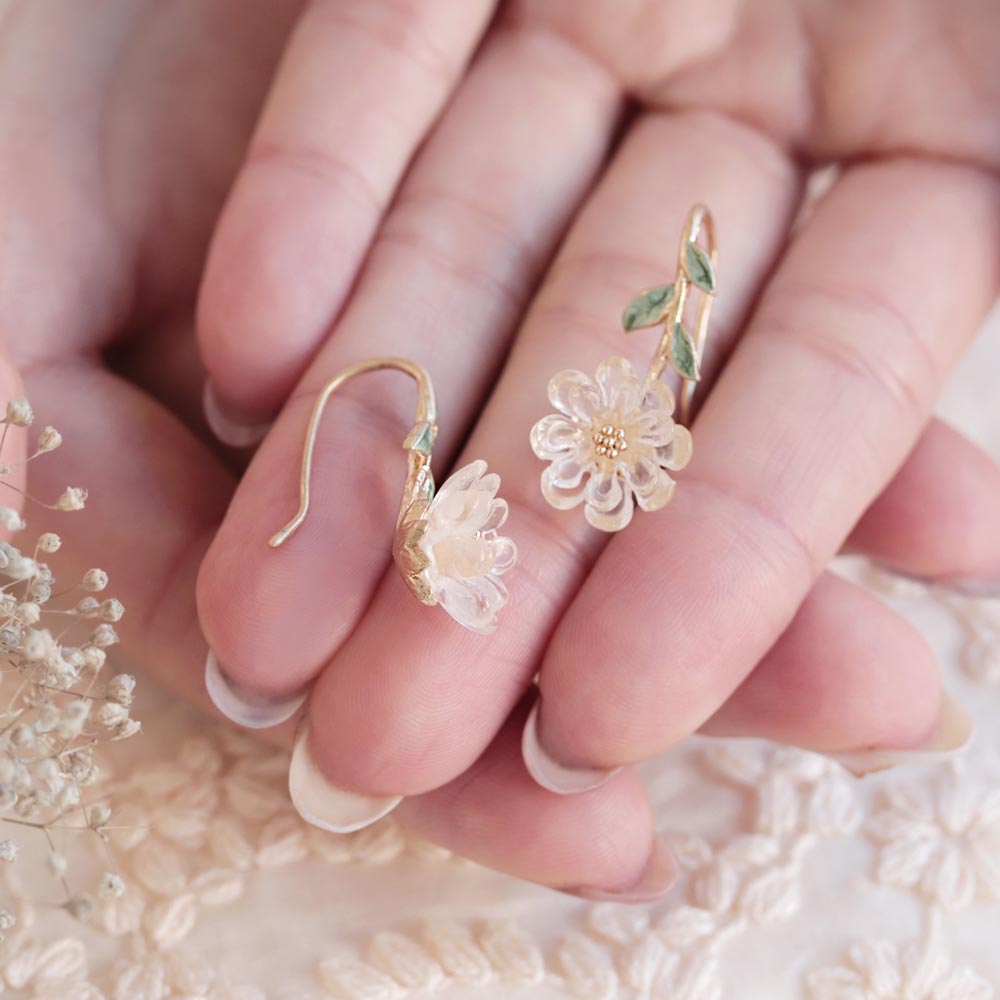 Ranunculus Flower Earrings