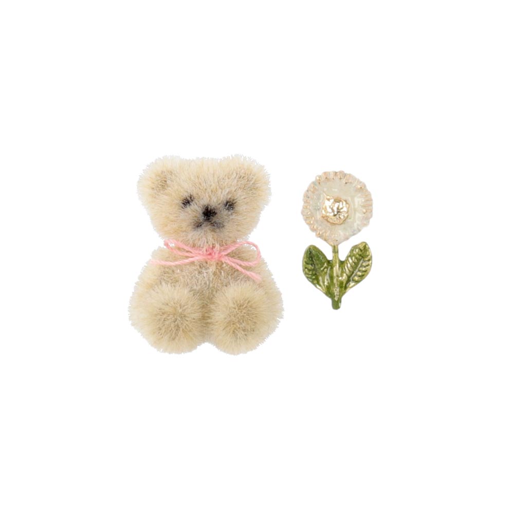 Teddy Bear and Flower Earrings