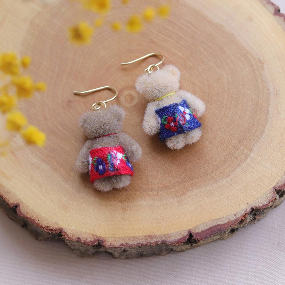 Teddy Bear Matching Outfits Earrings