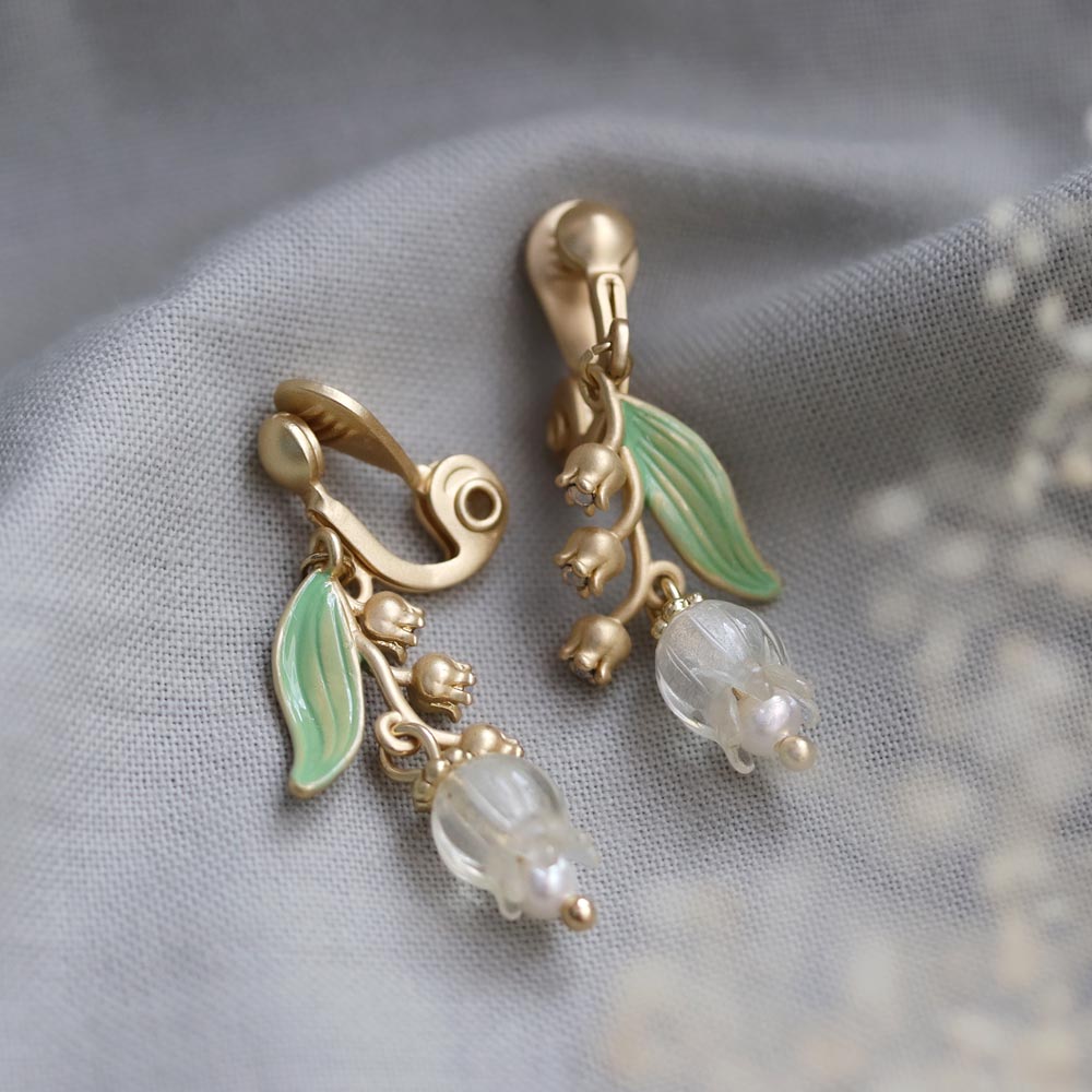 Lily of the Valley Clip On Earrings - osewaya