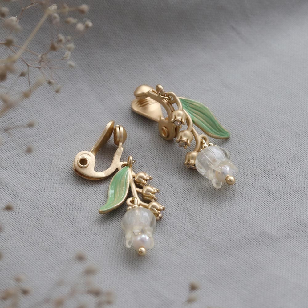 Lily of the Valley Clip On Earrings