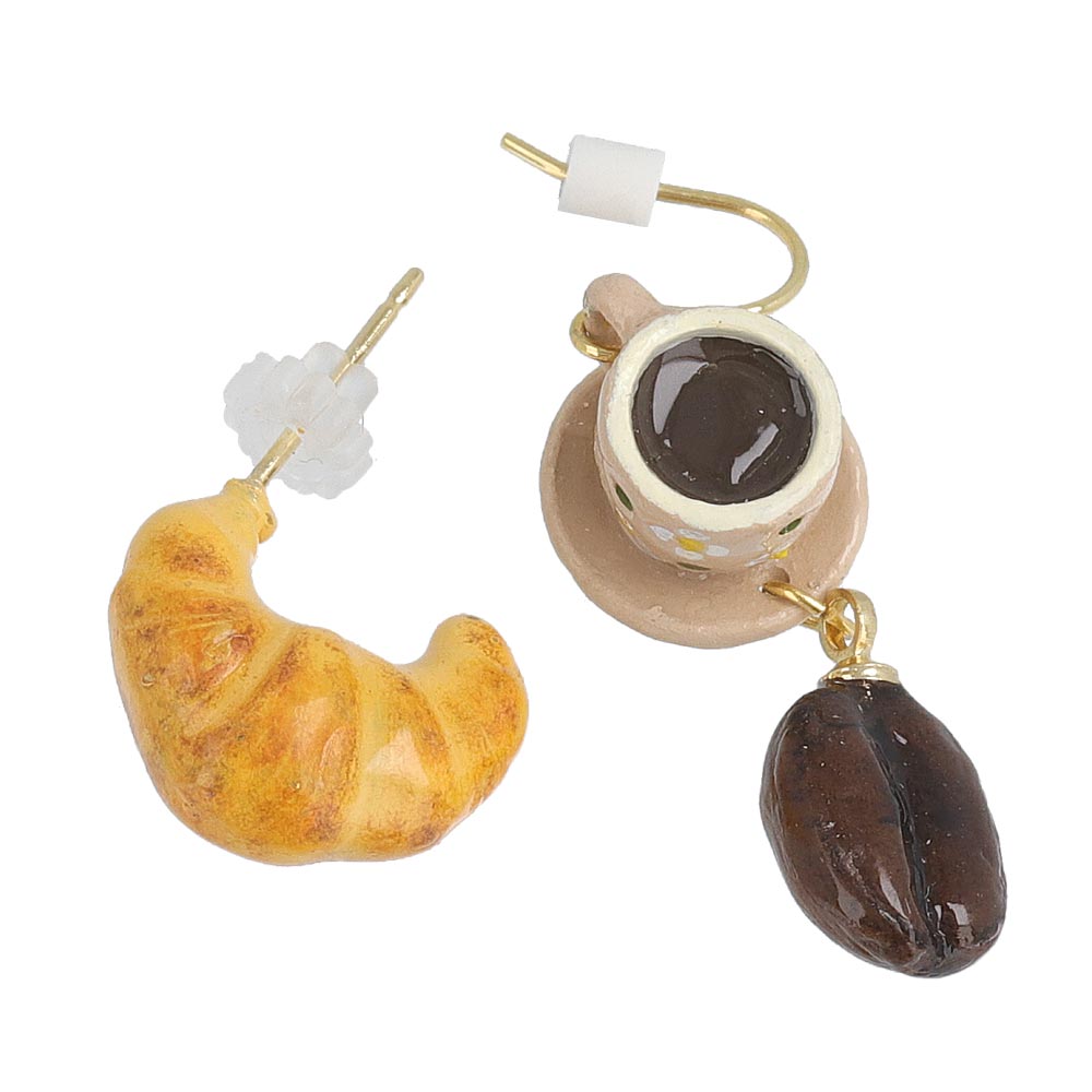 Croissant and Coffee Earrings