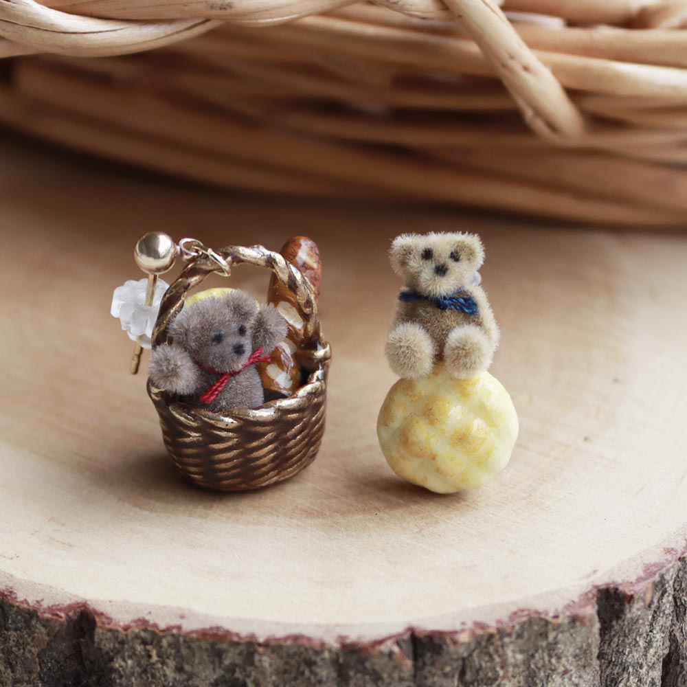 Little Bear and Bread Earrings - osewaya