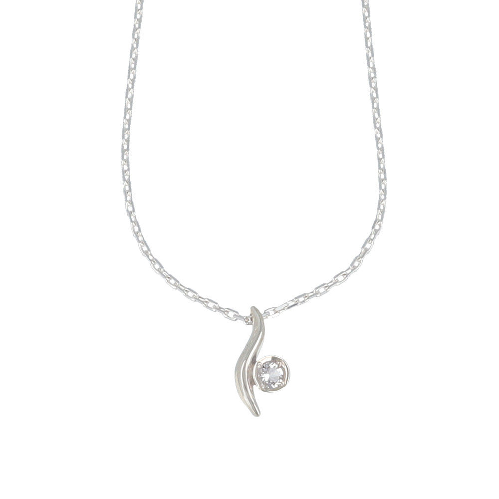 925 Silver White Topaz Short Necklace