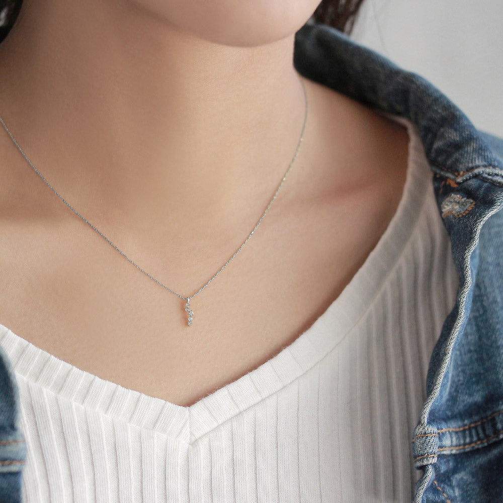 Rhodium Plated Wave Necklace