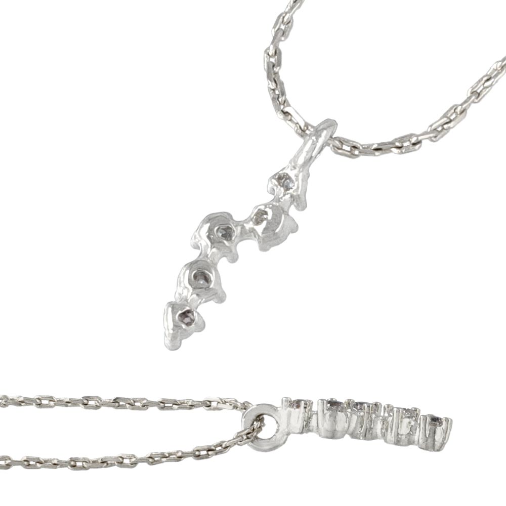 Rhodium Plated Wave Necklace