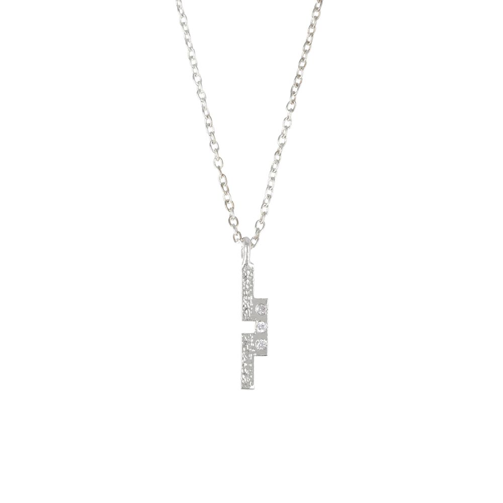 Rhodium Plated Triple Bar Necklace