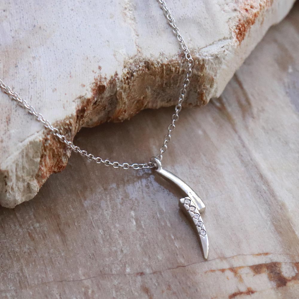 Rhodium Plated Arch Necklace