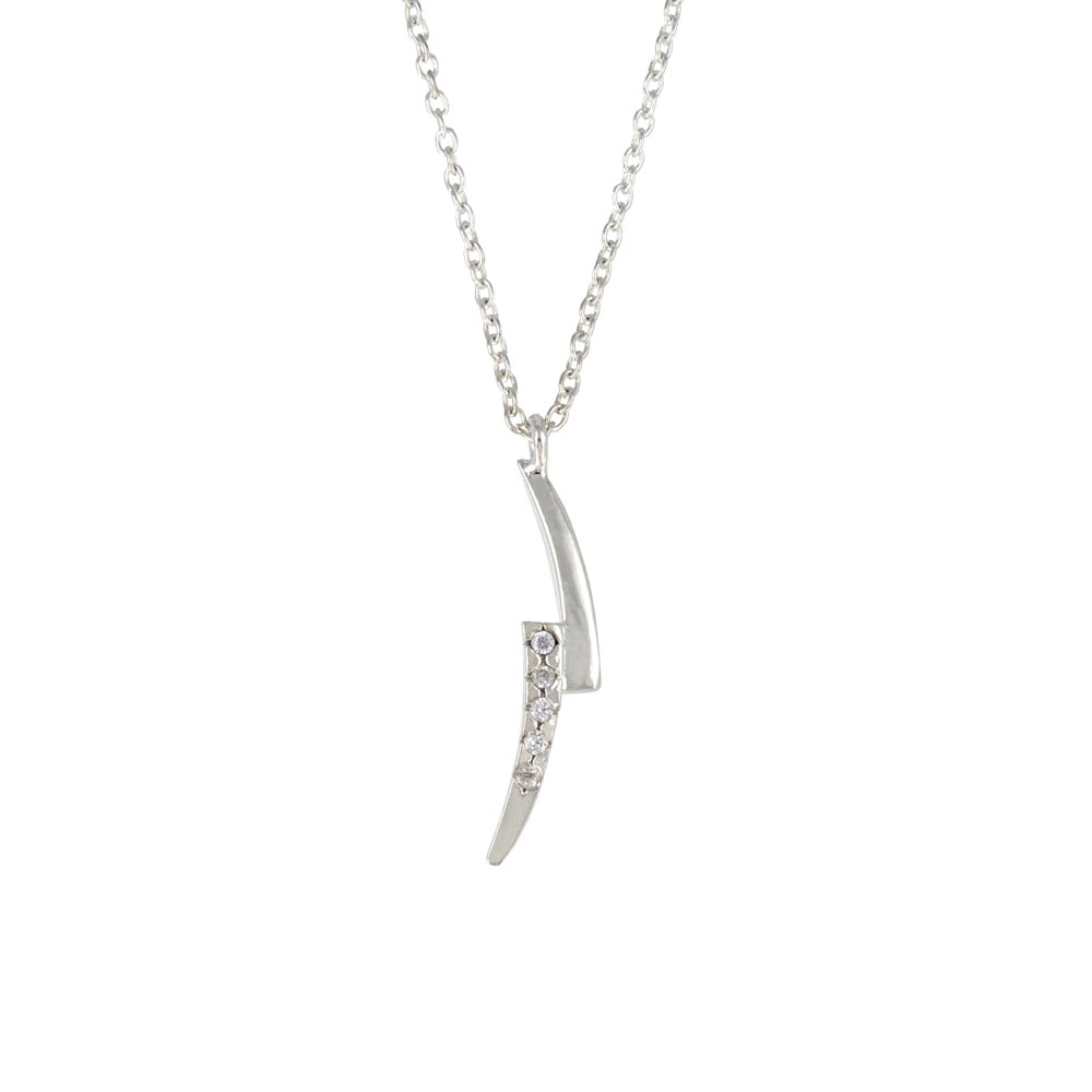 Rhodium Plated Arch Necklace