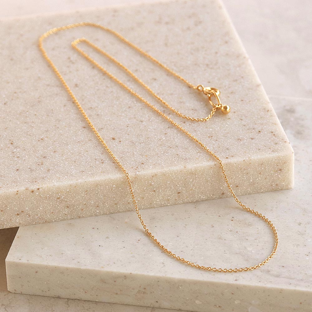 Gold Tone Cable Chain Necklace - osewaya